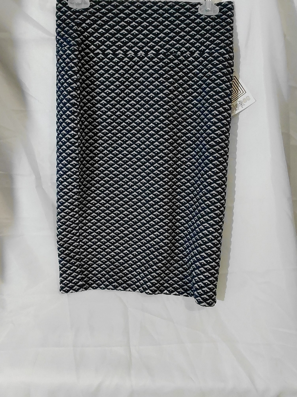 LuLaRoe Navy and SILVER  Textured Diamond Pencil Skirt